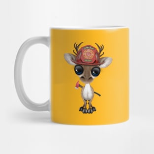 Cute Baby Reindeer Firefighter Mug